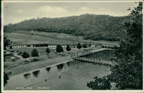 Alte Ansichtskarte Weida, Stadtbad