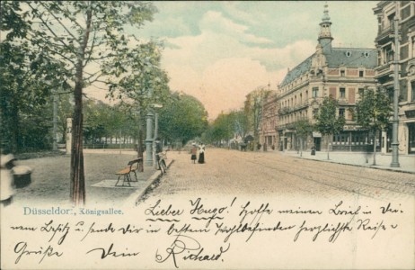 Alte Ansichtskarte Düsseldorf, Königsallee