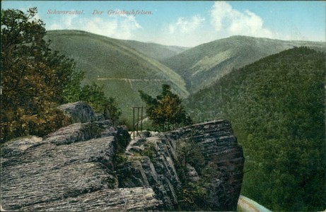 Alte Ansichtskarte Bad Blankenburg, Schwarzatal. Der Griesbachfelsen