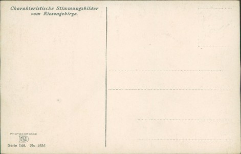 Adressseite der Ansichtskarte Schreiberhau / Szklarska Poręba, Charakteristische Stimmungsbilder vom Riesengebirge