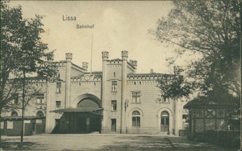 Alte Ansichtskarte Lissa / Leszno, Bahnhof