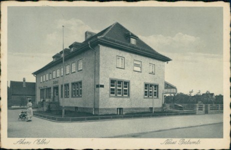 Alte Ansichtskarte Aken (Elbe), Neues Postamt