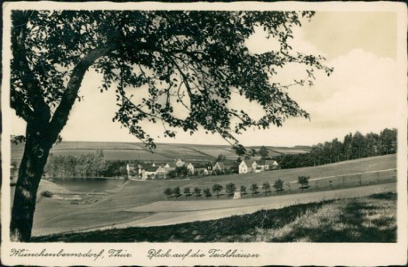 Alte Ansichtskarte Münchenbernsdorf, Blick auf die Teichhäuser