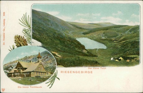 Alte Ansichtskarte Krummhübel / Karpacz, Die kleine Teichbaude