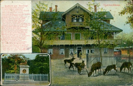 Alte Ansichtskarte Thale, Dambachhaus, Peil's Denkmal (siehe Erhaltung)