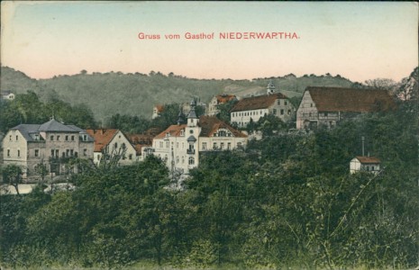 Alte Ansichtskarte Dresden-Niederwartha, Gruss vom Gasthof