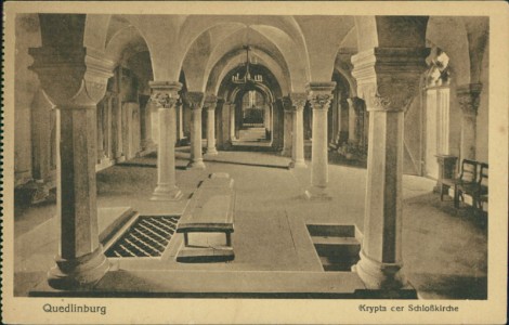 Alte Ansichtskarte Quedlinburg, Krypta der Schloßkirche