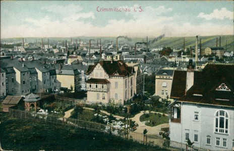 Alte Ansichtskarte Crimmitschau-Dennheritz, Teilansicht