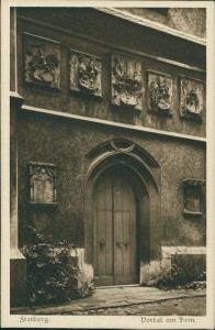 Alte Ansichtskarte Freiberg, Portal am Dom