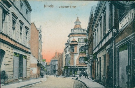 Alte Ansichtskarte Nikolai / Mikołów, Gleiwitzer-Straße