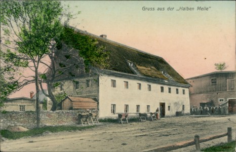 Alte Ansichtskarte Boberröhrsdorf / Siedlęcin, Gruss aus der "Halben Meile"