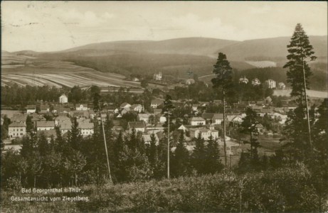 Alte Ansichtskarte Georgenthal, Gesamtansicht vom Ziegelberg