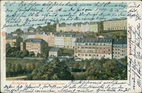 Alte Ansichtskarte Annaberg-Buchholz, Blick von der Bismarckstrasse