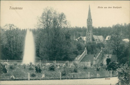 Alte Ansichtskarte Trautenau / Trutnov, Motiv aus dem Stadtpark