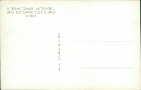 Adressseite der Ansichtskarte Internationale Automobil- und Motorrad-Ausstellung Berlin, Mercedes