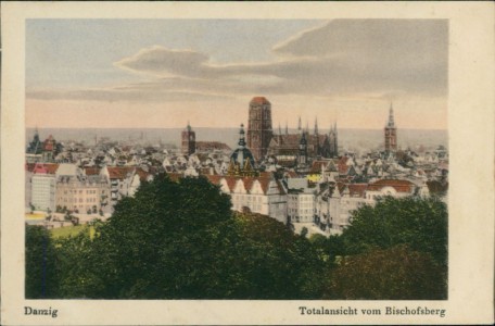 Alte Ansichtskarte Danzig / Gdańsk, Teilansicht mit Synagoge