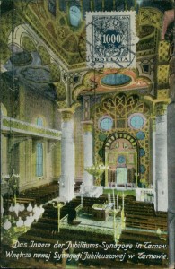 Alte Ansichtskarte Tarnow / Tarnów, Das Innere der Jubiläums-Synagoge (Karte wellig / wavy postcard)
