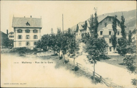 Alte Ansichtskarte Malleray, Rue de la Gare