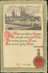 Alte Ansichtskarte Köln, Teilansicht mit Dom