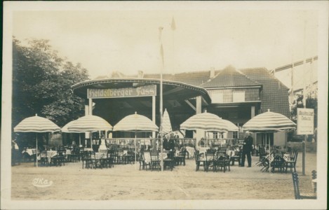 Alte Ansichtskarte Köln, "Heidelberger Fass" im Weindorf auf der Pressa 1928