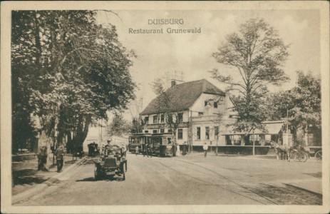 Alte Ansichtskarte Duisburg, Restaurant Grunewald