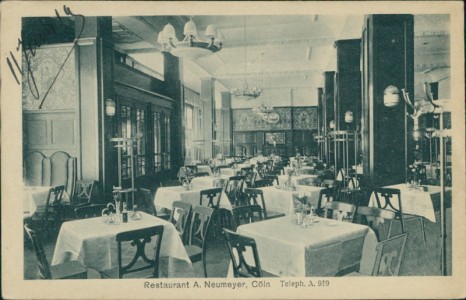 Alte Ansichtskarte Köln, Restaurant A. Neumeyer. Teleph. A. 919