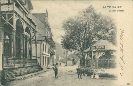 Alte Ansichtskarte Altenahr, Bonner Strasse mit Hotel Caspari