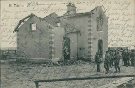 Alte Ansichtskarte Saint-Maurice-sous-les-Côtes, Kriegszerstörung