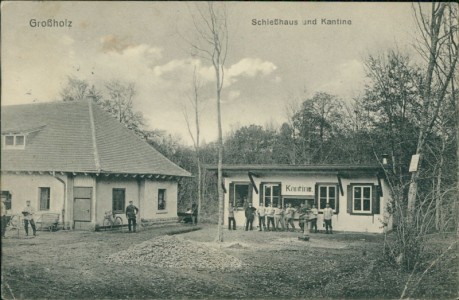 Alte Ansichtskarte Ars-sur-Moselle, Großholz. Schießhaus und Kantine