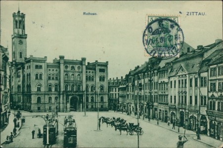 Alte Ansichtskarte Zittau, Rathaus