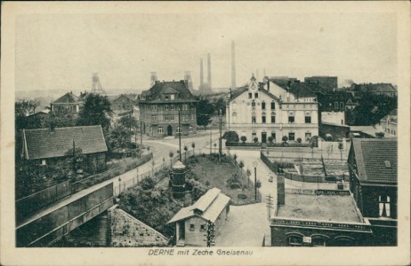 Alte Ansichtskarte Dortmund-Derne, Derne mit Zeche Gneisenau