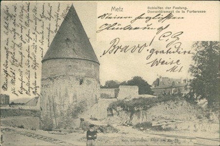Alte Ansichtskarte Metz, Schleifen der Festung. Demantèlement de la Forteresse (Nels, Lothringen)