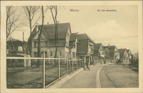 Alte Ansichtskarte Mainz, Auf dem Albansberg