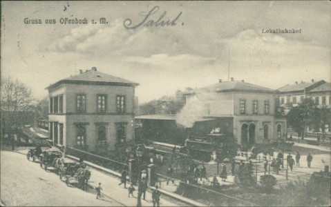 Alte Ansichtskarte Offenbach am Main, Lokalbahnhof