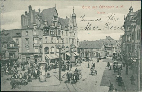 Alte Ansichtskarte Offenbach am Main, Markt