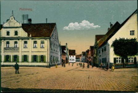 Alte Ansichtskarte Mainburg, Straßenpartie mit Brauerei Kopp