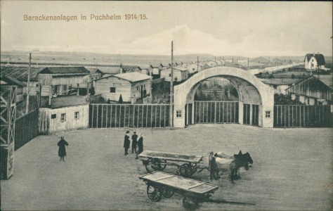 Alte Ansichtskarte Puchheim, Barackenanlagen in Puchheim 1914/15