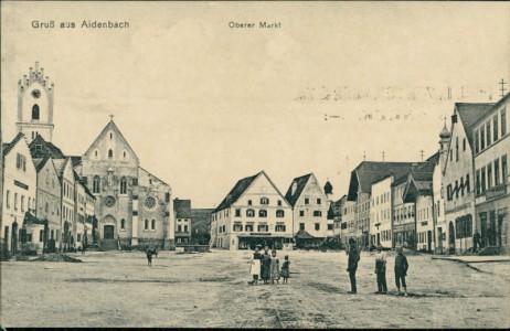 Alte Ansichtskarte Gruss aus Aidenbach, Oberer Markt