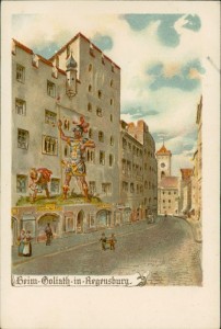 Alte Ansichtskarte Regensburg, Beim Goliath