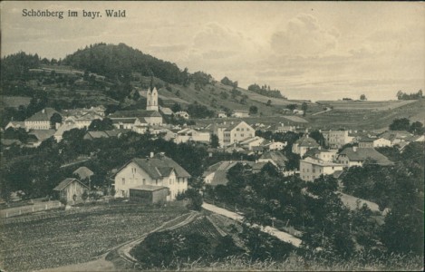 Alte Ansichtskarte Schönberg im bayr. Wald, Gesamtansicht