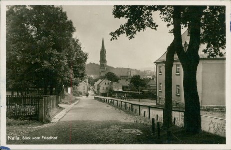 Alte Ansichtskarte Naila, Blick vom Friedhof