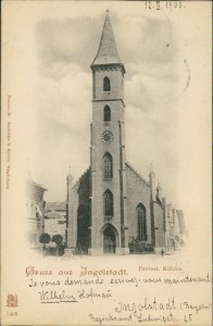 Alte Ansichtskarte Gruss aus Ingolstadt, Protest. Kirche