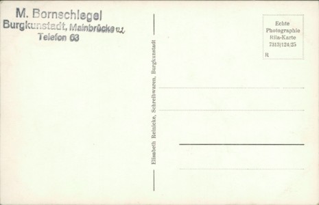 Adressseite der Ansichtskarte Burgkunstadt-Altenkunstadt, Gesamtansicht