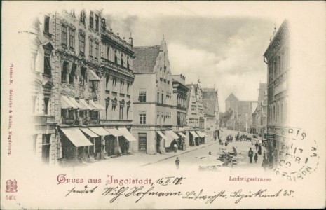 Alte Ansichtskarte Gruss aus Ingolstadt, Ludwigstrasse