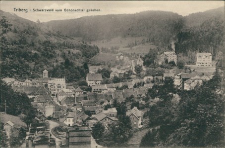 Alte Ansichtskarte Triberg, vom Schonachtal gesehen