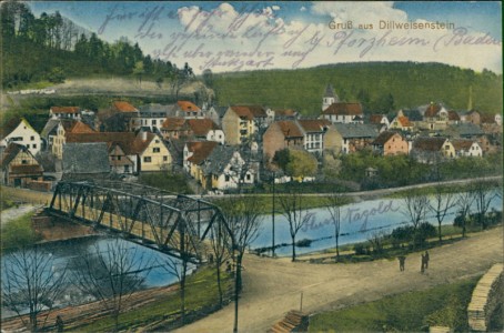 Alte Ansichtskarte Gruß aus Dillweißenstein, Gesamtansicht