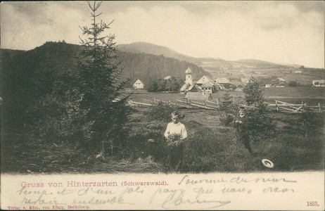 Alte Ansichtskarte Gruss von Hinterzarten (Schwarzwald), Gesamtansicht