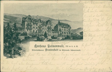 Alte Ansichtskarte Freudenstadt, Kurhaus Palmenwald