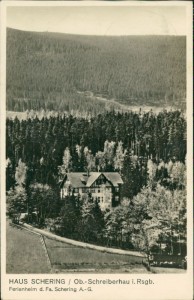 Alte Ansichtskarte Ob.-Schreiberhau i. Rsgb., Haus Schering, Ferienheim d. Fa. Schering A.-G.