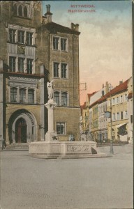 Alte Ansichtskarte Mittweida, Marktbrunnen